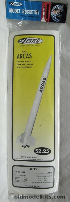 Estes Arcas Sounding Rocket, K-26 plastic model kit